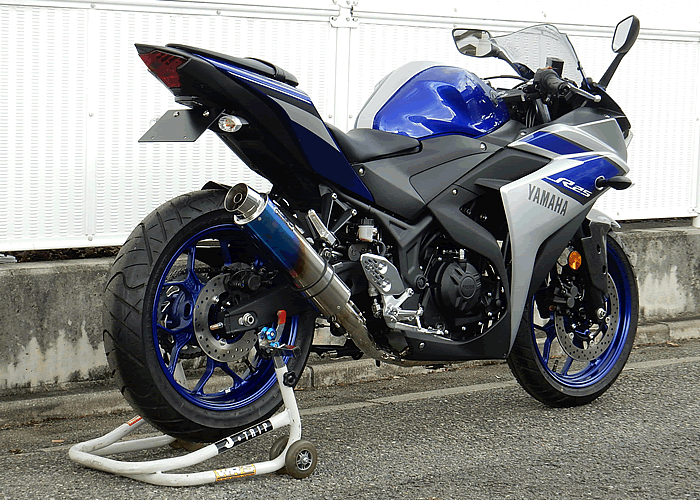 WR'S YAMAHA YZF-R25 / MT-25用 ダブルアールズ チタンサイレンサー（焼き色タイプ）//フルエキゾースト・ラウンドタイプサイレンサー（LS2250JM）