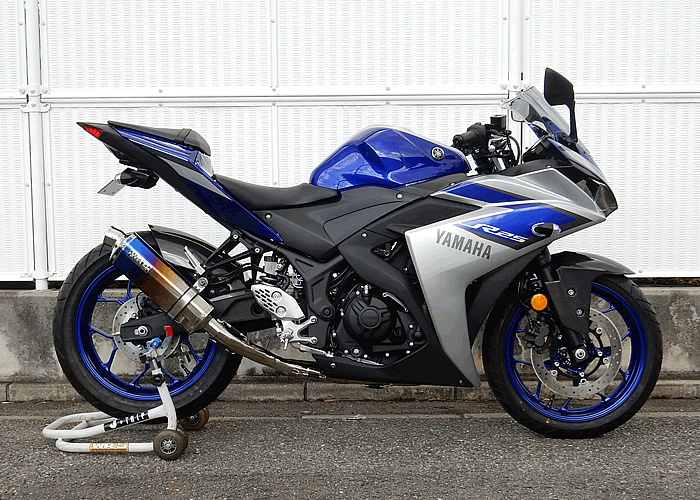 WR'S YAMAHA YZF-R25 / MT-25用 ダブルアールズ チタンオーバルサイレンサー（焼き色タイプ）/フルエキゾースト LM2250JM