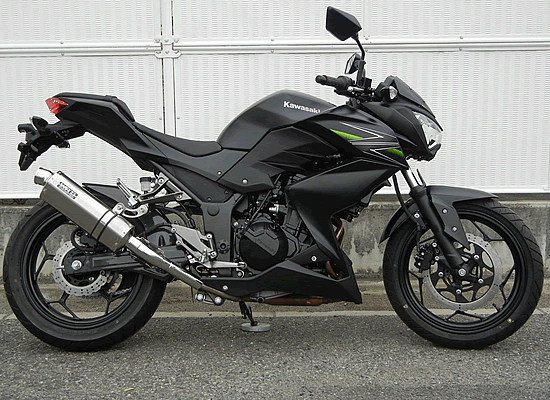 WR'S Kawasaki Ninja250/Z250 リアエキゾースト（ステンレス/オーバルチタン） OV4250JM