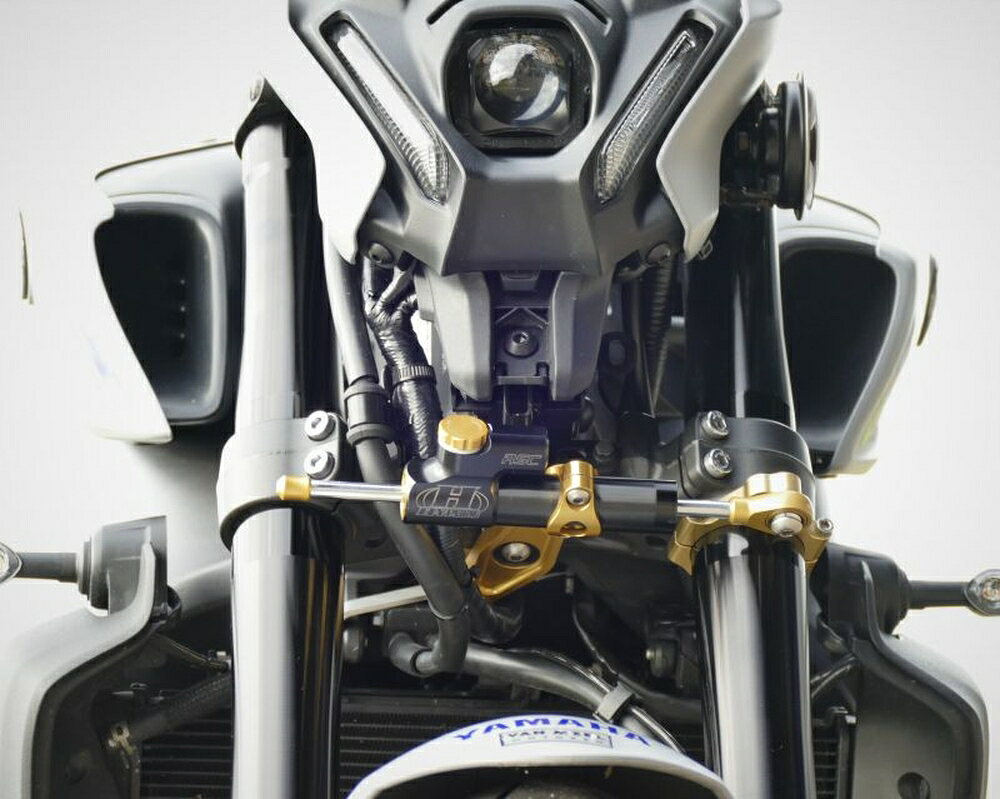 HYPERPRO MT-09/ABS/SP XSR900 CNCステアリングダンパーステー 68mm/TYPE-1 ゴール...
