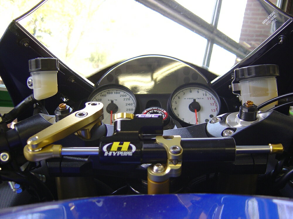 HYPERPRO ZX-14R/ABS ZZR1400 CNCステアリングダンパーステー 75mm ゴールド 22117033