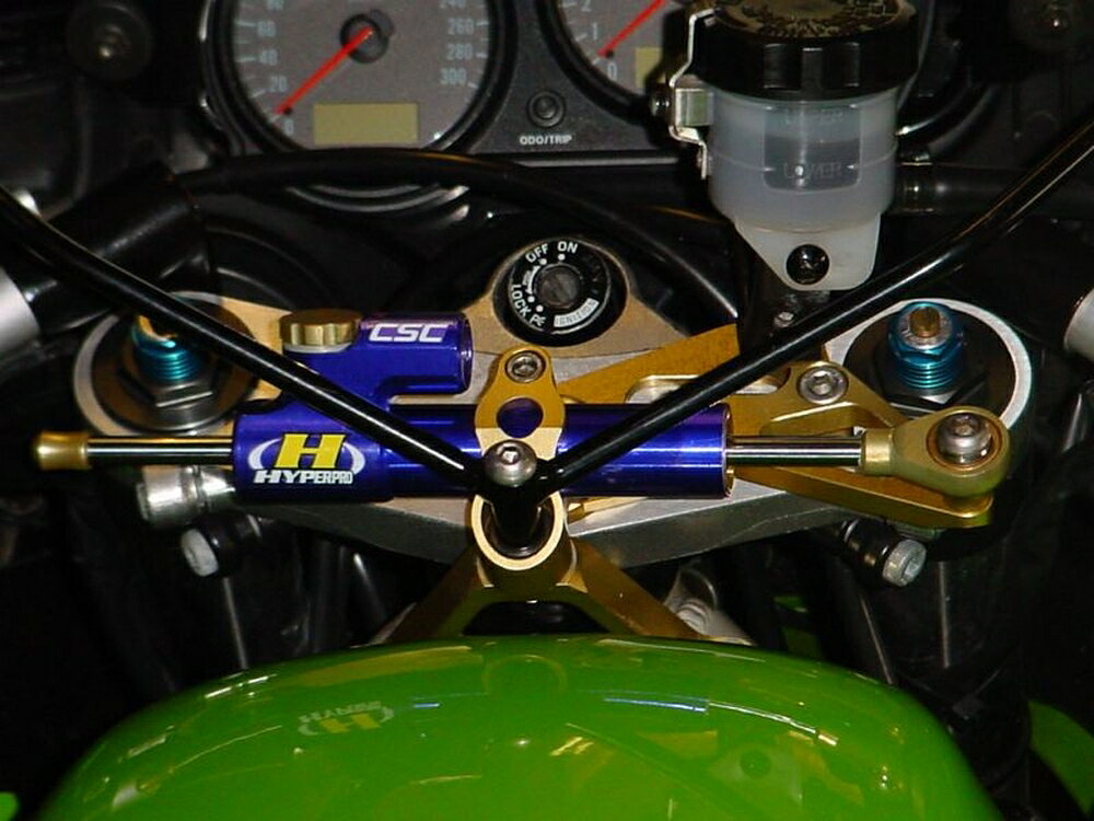 HYPERPRO ZX-9R CNCステアリングダンパーステー 75mm/TYPE-1 (ステム) ブラック 22...