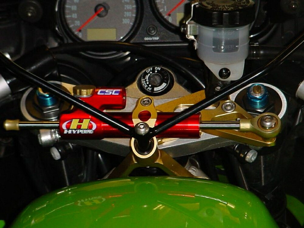 HYPERPRO ZX-9R CNCステアリングダンパーステー 75mm/TYPE-1 (ステム) ブラック 22...