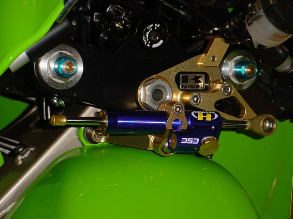 HYPERPRO ZX-9R CNCステアリングダンパーステー 75mm/TYPE-1 ゴールド 22117027