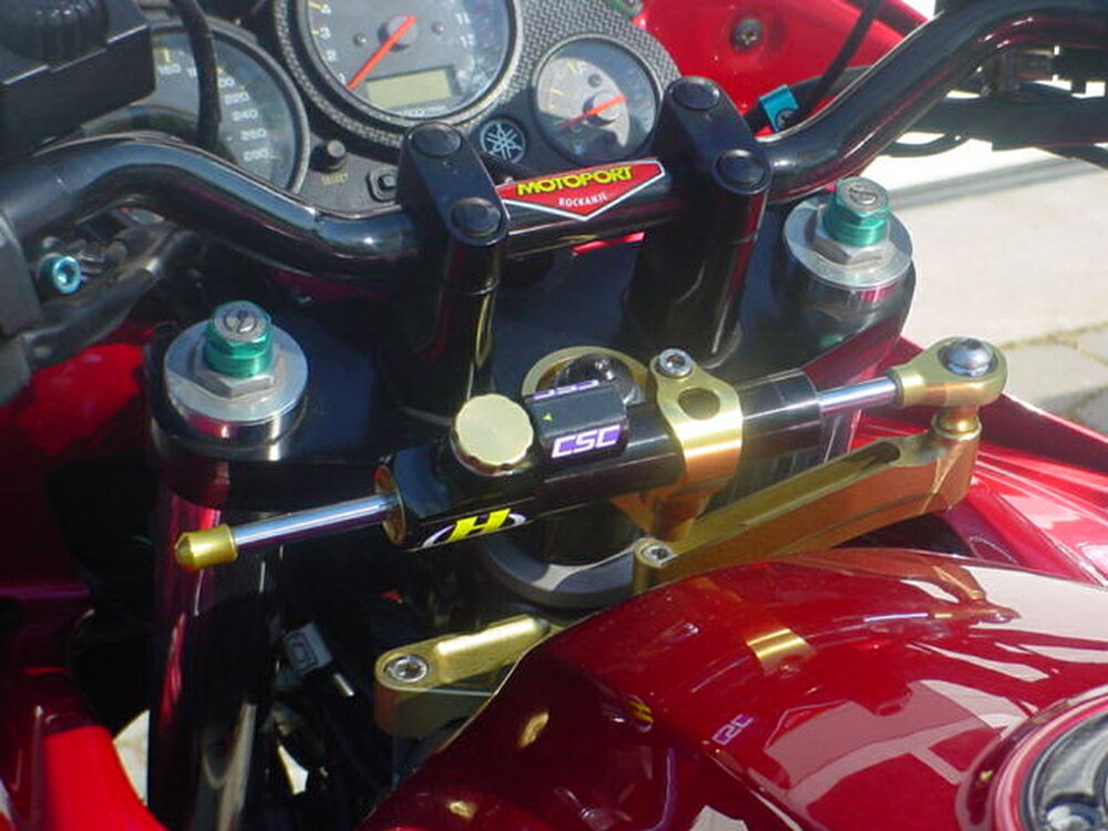 HYPERPRO FZS1000 FAZER CNCステアリングダンパーステー 75mm/TYPE-3 ゴールド 22113025