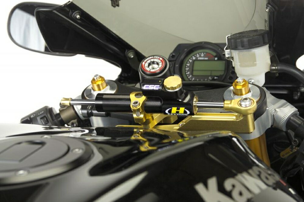 HYPERPRO ZX-10R CNCステアリングダンパーステー 75mm/TYPE-3 ゴールド 22117031