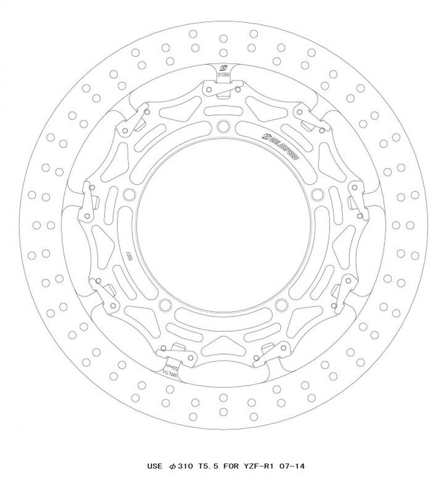 樂天商城 - GALE SPEED YZFR1/R6 クロスロックディスクローター フロント 右 GSBDF0007R
