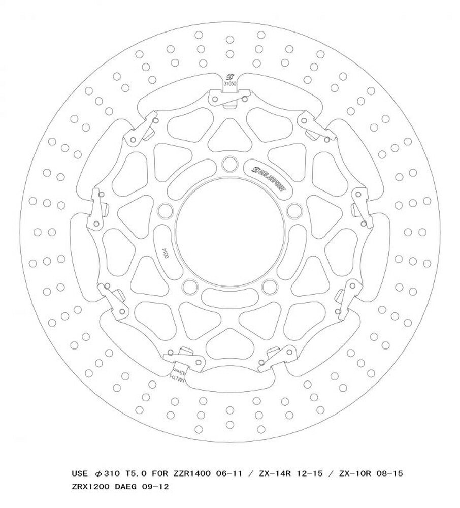 樂天商城 - GALE SPEED ZX-14R/ABS/HIGH GRADE ZRX1200 DAEG ZX-10R/ABS クロスロックディスクローター フロント 右 GSBDF0014R