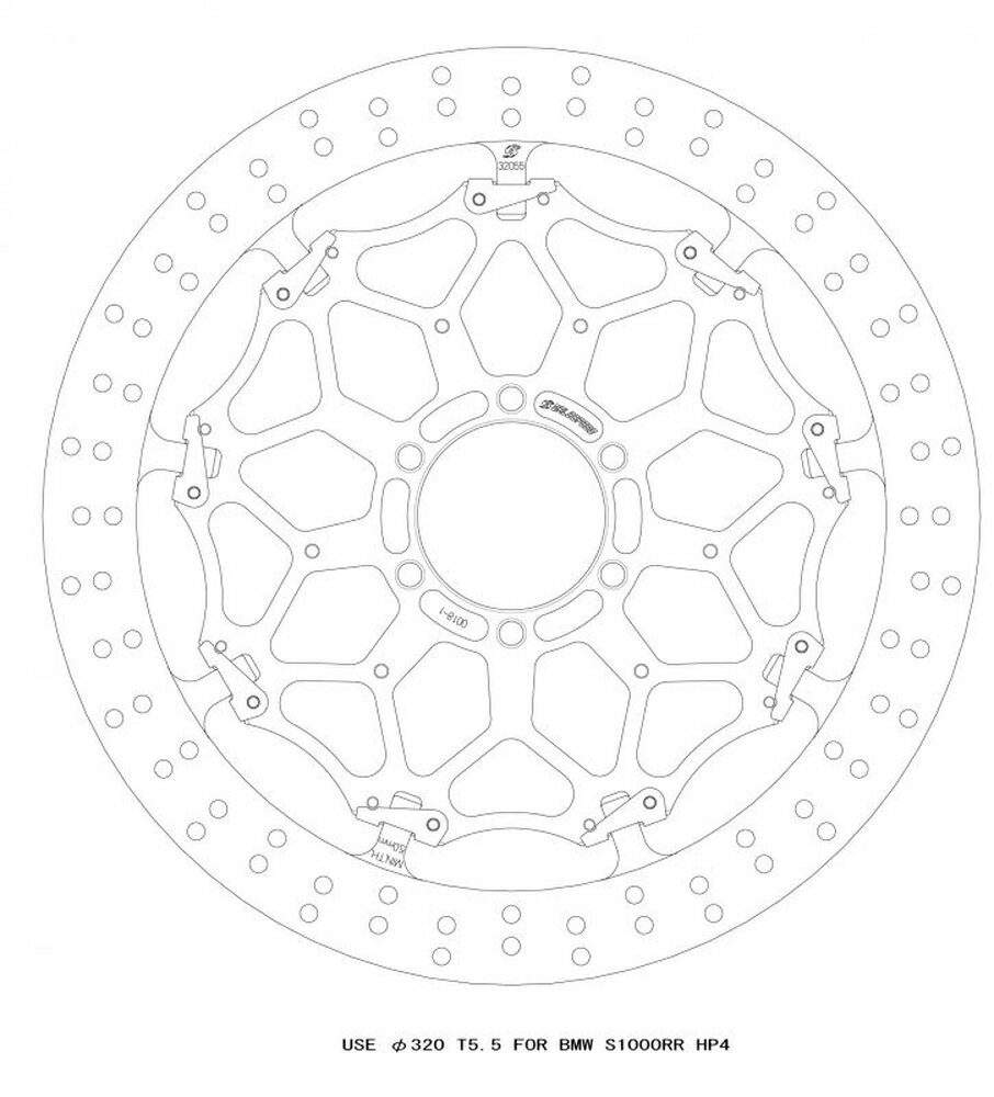 GALE SPEED BMW HP4/ABS クロスロックディスクローター フロント 左 GSBDF0018L