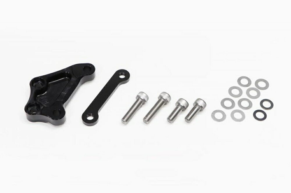 ◆適合車種 YAMAHA YZF-R25 '2015 〜 '2025 YAMAHA YZF-R3(ABS) '2015 〜 '2025 YAMAHA MT-03 '2016 〜 '2025 YAMAHA MT-25 '2016 〜 '2025 YAMAHA YZF-R25(ABS) '2015 〜 '2025取り付けピッチが40mmや65mmのキャリパーを、スタンダードローターサイズに組み合わせるためのキャリパーサポート。 材質はアルミ削り出しにアルマイト処理を施し、高強度・高耐久性を確保。キャリパーやボトムケースの色に合わせられるよう、シルバーとブラックの2色をラインナップしています。(一部車種除く) 品番：1473017B JANコード：4538792922362 対応キャリパー：GALE SPEED製/brembo製 アキシャル40mmピッチ 4POT ディスク数：シングルディスク カラー：ブラック 対応ディスク：スタンダードローター径