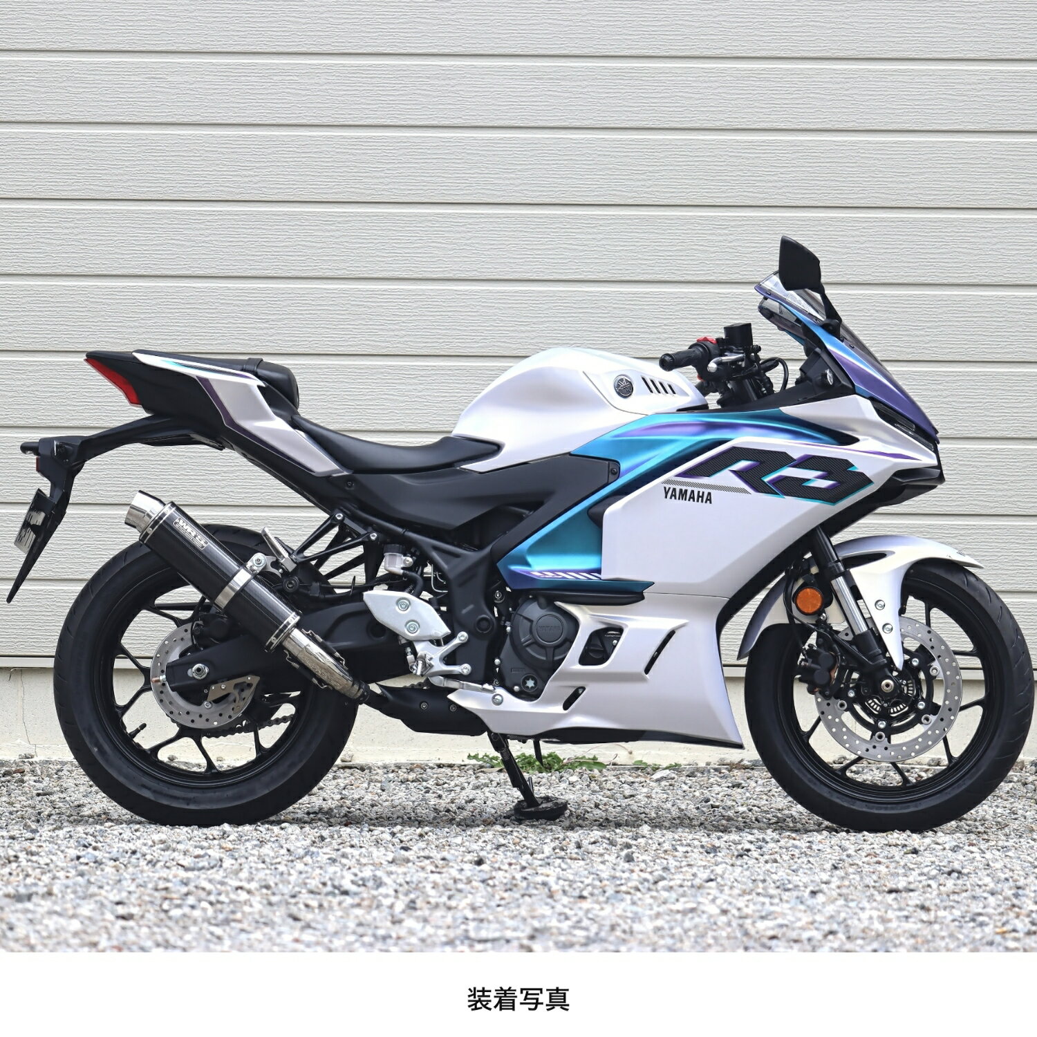 WR'S YZF-R3/MT-03 ラウンドタイプスリップオンマフラー（カーボン） BC2320JM