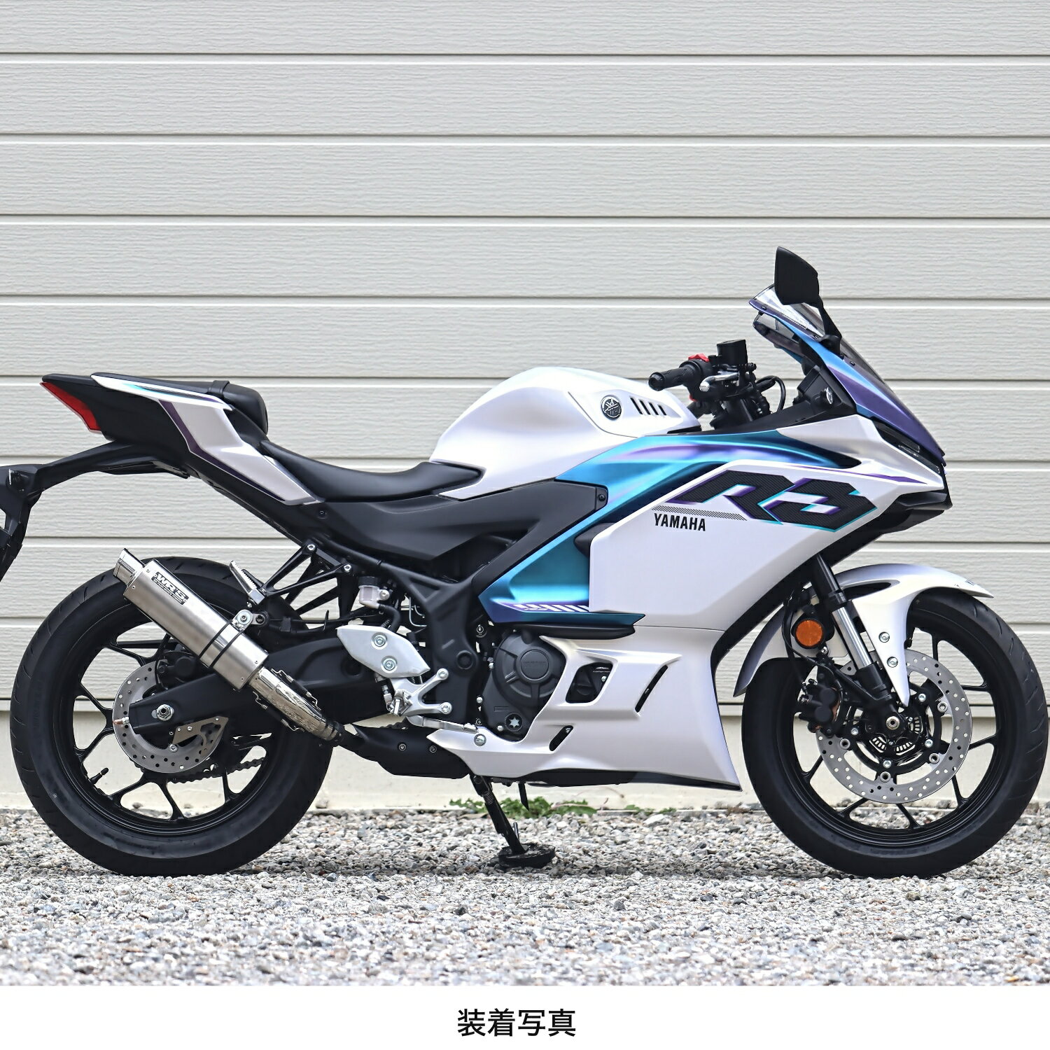 WR'S YZF-R3/MT-03 S.O.Vショートオーバルスリップオンマフラー（ソリッドチタン） NV2320JM