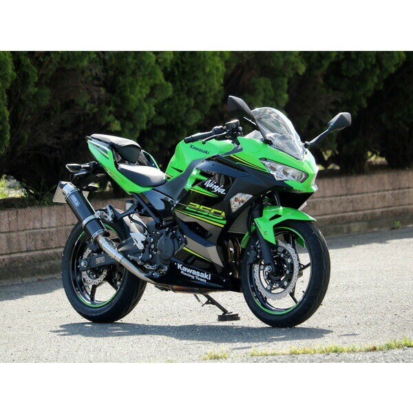 126 cc 〜250 cc  - WR'S Kawasaki Ninja250('18-) ステンレス/カーボン ラウンドタイプスリップオンサイレンサー BC4270JM