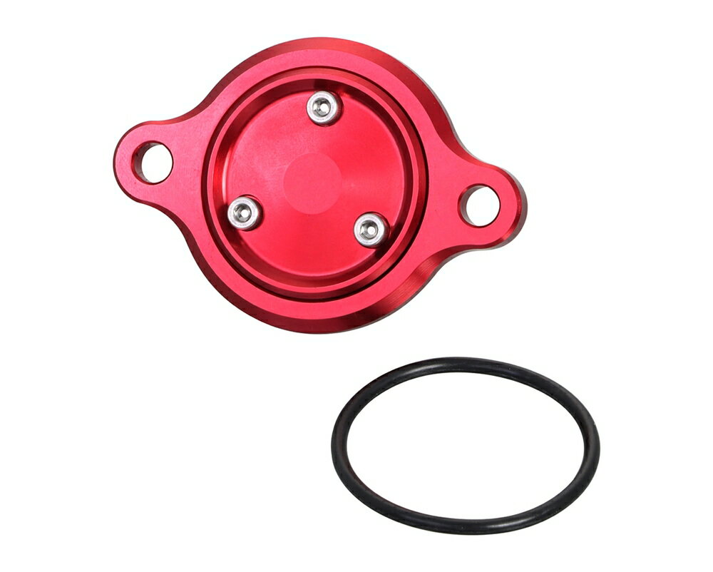 KITACO GROM スーパーカブ110等 マグオイルフィルターカバー ホンダタイプ1／レッド 390-1003020