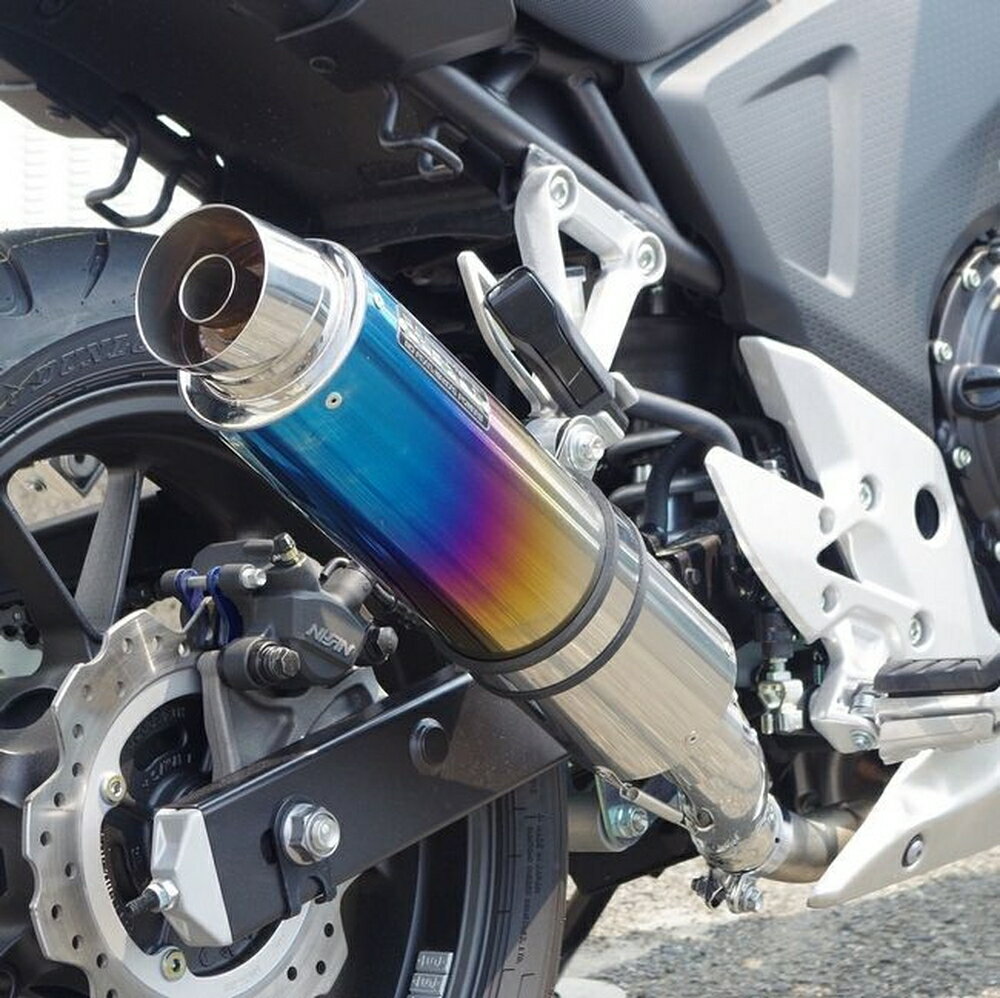 WR'S CBR400R/CB400F/400X スリップオン ラウンド・焼き色チタンサイレンサー JMCA BK1420JM