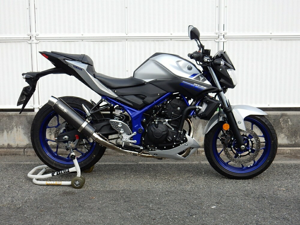 WR'S YZF-R25/ MT-25 フルエキゾースト ラウンド・カーボンサイレンサー JMCA SC2250JM