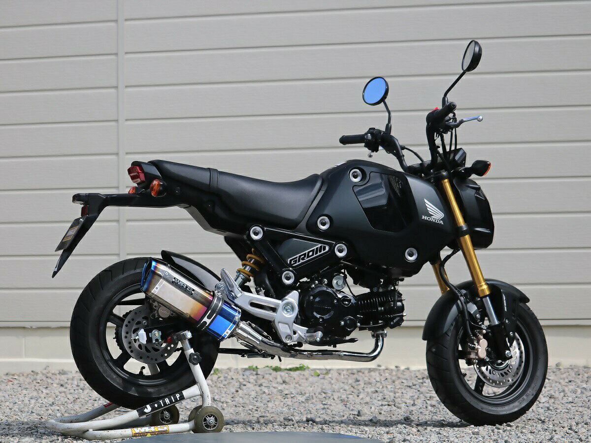 51 cc 〜125 cc  - WR'S HONDA グロム('21-) SS-OVALフルエキゾースト 焼き色チタンサイレンサー LB1180JM