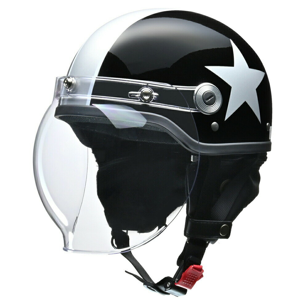 CROSS CR-760 開閉式バブルシールド付きハーフヘルメット （ブラック/シルバースター）