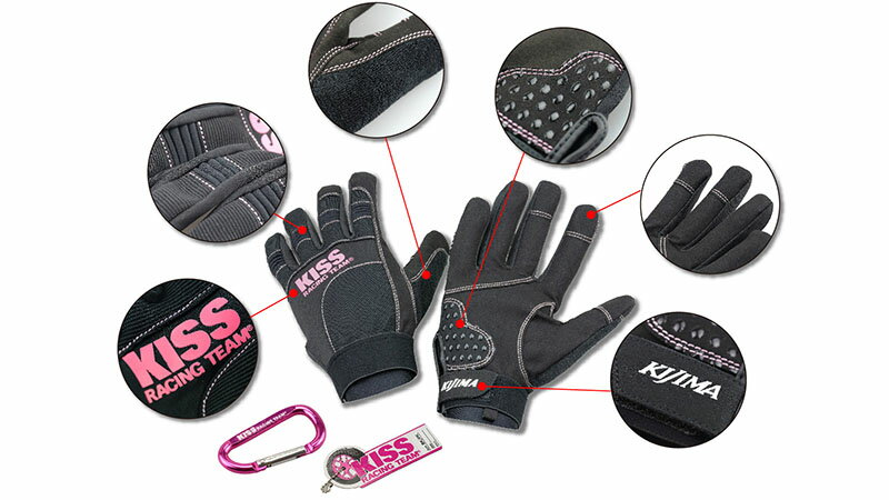 樂天商城 - KIJIMA（キジマ） KISS メンテナンスグローブ2 スマホタッチ対応 Sサイズ ブラック／ピンク K1343PA5〜8