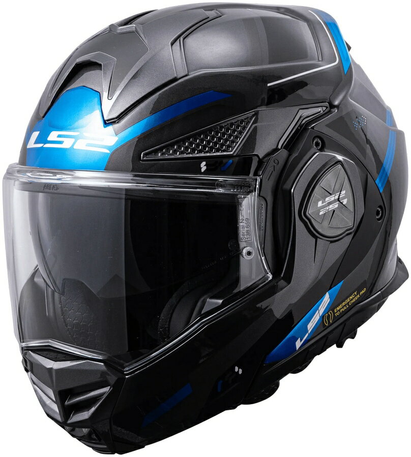 LS2 ADVANT-X F BLACK TITANIUM BLUE（アドヴァントエックス エフ ブラックチタニウムブルー） JAPAN FIT MODEL システムヘルメット