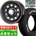 【4本組】200系 ハイエース タイヤホイールセット Daytona RS（デイトナ） 16インチ×6.5J+38 マットブラック×Good Year EAGLE #1 NASCAR（グッドイヤー ナスカー）215/65R16C ホワイトレター【車検対応】【送料無料】Hiace ROADSTER（ロードスター） 夏 サマー