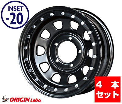 【4本セット】ジムニー ホイール 鉄漢 16インチ 6.0J -20 ブラック 4本セット JA11/JA12/JA22/JB23/JB64/JB74 Roadster ロードスター カー用品 外装 ドレスアップ 改造 オフロード スチールホイール スズキ SUZUKI jimny