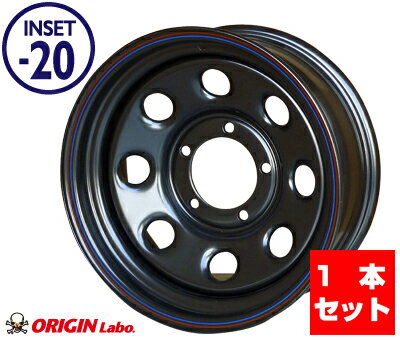 ジムニー ホイール 鉄八 16インチ 6.0J -20 ブラック JA11/JA12/JA22/JB23/JB64/JB74 オリジン ORIGIN Labo オリジンラボ カスタム パーツ カー用品 外装 ドレスアップ 改造 オフロード スチールホイール スズキ SUZUKI jimny