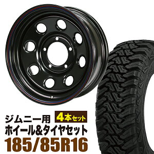 【4本セット】ジムニー タイヤホイールセット JB64 JB74 JB23 JA11系 まつど家 鉄八(てっぱち) 16インチ×6.0J-20 ブラック××accelera(アクセレラ) M/T-01 185/85R16 105/103L ブラックレター【送料無料】オリジン ORIGIN Labo