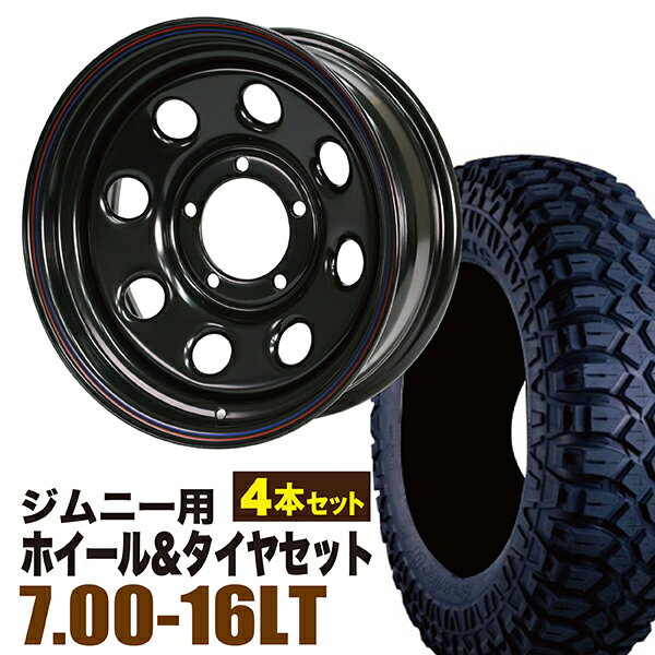 乐天商城 - 【4本セット】ジムニー タイヤホイールセット JB64 JB74 JB23 JA11系 まつど家 鉄八(てっぱち) 16インチ×6.0J-20 ブラック×MAXXIS(マキシス) M8090 CREEPYCRAWLER(クリーピークローラー) 7.00-16LT【送料無料】Roadster