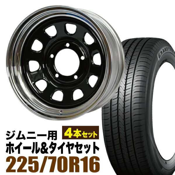 乐天商城 - 【4本セット】鉄心 16インチ 6.0J -20 ブラック＆クローム + DUNLOP GRANDTREK PT5 225/70R16 103H