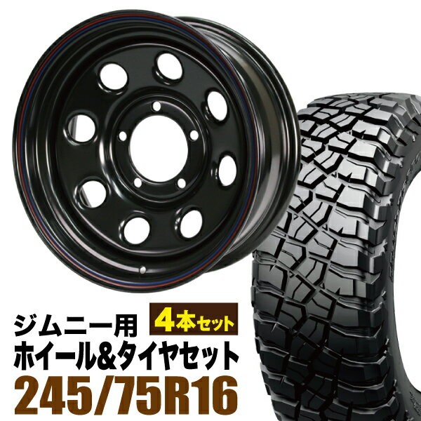 Rakuten - 【4本セット】鉄八 16インチ 6.0J -20 ブラック + BFGOODRICH MUD-TERRAIN T/A KM3 LT245/75R16 120/116Q