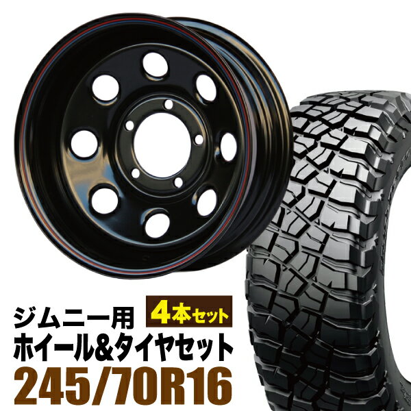 Rakuten - 【4本セット】鉄八 16インチ 6.0J -40 ブラック + BFGOODRICH MUD-TERRAIN T/A KM3 LT245/70R16 113/110Q