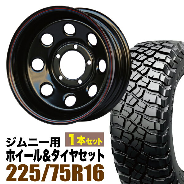 乐天商城 - 【1本セット】鉄八 16インチ 6.0J -40 ブラック + BFGOODRICH MUD-TERRAIN T/A KM3 LT225/75R16 115/112Q