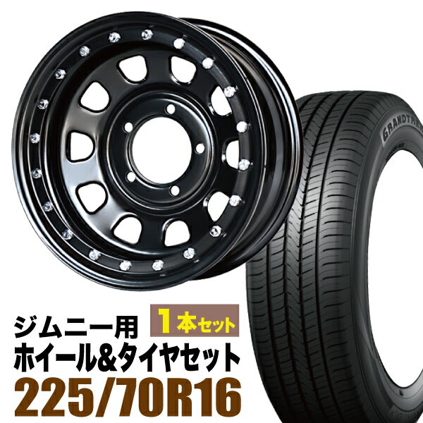 1ܥåȡŴ 16 6.0J -20 ֥å ӡɥå + DUNLOP GRANDTREK PT5 225/70R16...