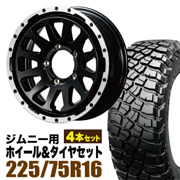 Rakuten - 【4本セット】MUD-ZEUS 16インチ 5.5J +20 グロスブラック + BFGOODRICH MUD-TERRAIN T/A KM3 LT225/75R16 115/112Q