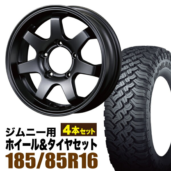 樂天商城 - 【4本組】MUD-SR7 Jimny 5.5J+20 マットブラック FALKEN WILDPEAK（ファルケン ワイルドピーク） M/T01 185/85R16 105/103L【送料無料】
