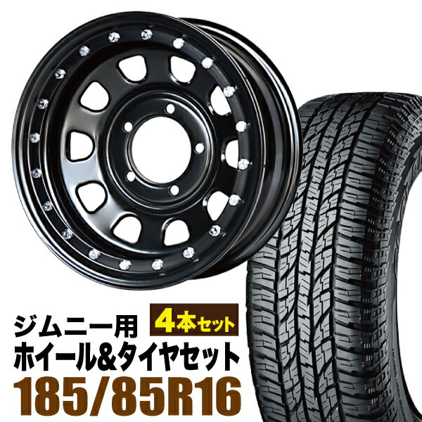 Rakuten - 【4本組】まつど家 長男 鉄漢 6.0J -20 ブラック ＋ YOKOHAMA ジオランダー A/T G015 185/85R16 105/103N LT ホワイトレター【送料無料】