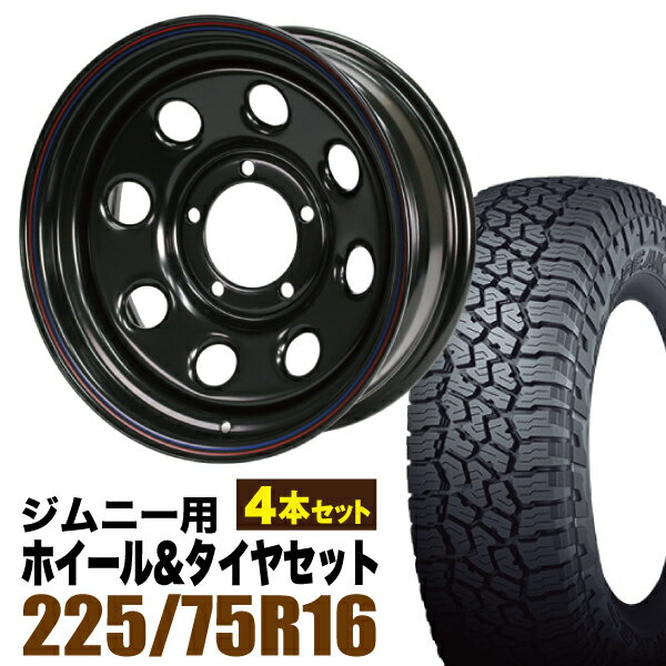 Rakuten - 【4本組】まつど家 三男 鉄八 6.0J -20 ブラック+FALKEN WILDPEAK（ファルケン ワイルドピーク）A/T3W LT225/75R16 115/112Q【送料無料】