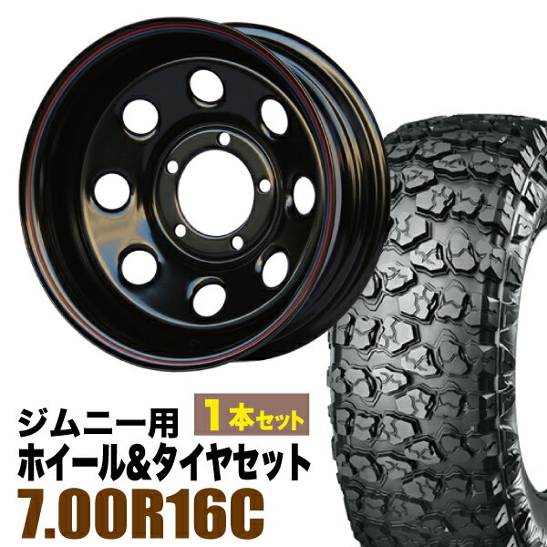乐天商城 - 【1本組】まつど家 三男 鉄八 6.0J -40 ブラック ＋ YOKOHAMA GEOLANDAR X-MT G005 7.00R16C 108/106N【2本以上送料無料】