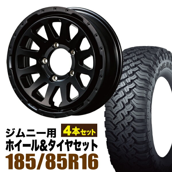 【4本組】MUD-ZEUS Jimny 5.5J+20 マットブラック+FALKEN WILDPEAK（ファルケン ワイルドピーク） M/T01 185/85R16 105/103L【送料無料】
