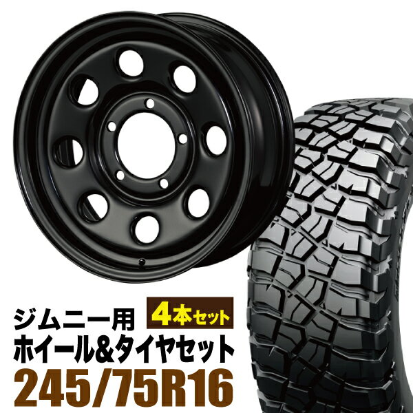 Rakuten - 【4本セット】鉄八 16インチ 6.0J +20 ブラック + BFGOODRICH MUD-TERRAIN T/A KM3 LT245/75R16 120/116Q