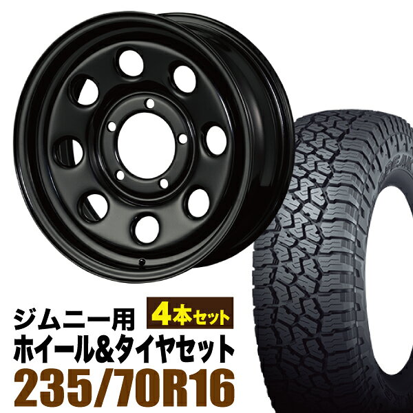 Rakuten - 【4本組】まつど家 三男 鉄八 6.0J +20 ブラック ＋ FALKEN WILDPEAK（ファルケン ワイルドピーク）A/T3W 235/70R16 109T【送料無料】