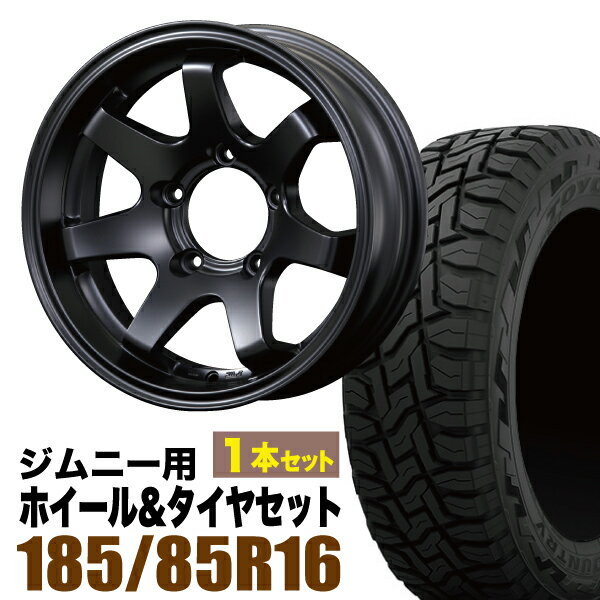 乐天商城 - 【1本組】【希少】ジムニー タイヤホイールセット JB64 JB74 JB23 JA11系 MUD-SR7（マッド エスアールセブン） 16インチ×5.5J-20 マットブラック×OPEN COUNTRY R/T RT 185/85R16 ホワイトレター【4本以上送料無料】