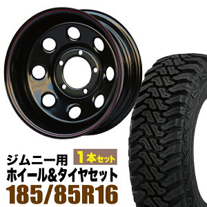 【1本組】ジムニー タイヤホイールセット JB64 JB74 JB23 JA11系 まつど家 鉄八(てっぱち) 16インチ×6.0J-40 ブラック×accelera(アクセレラ) M/T-01 185/85R16 105/103L ブラックレター【2本以上で送料無料】オリジン ORIGIN Labo