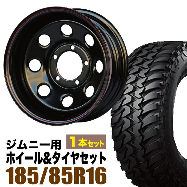 【1本組】ジムニー タイヤホイールセット JB64 JB74 JB23 JA11系 まつど家 鉄八(てっぱち) 16インチ×6.0J-40 ブラック×BRIDESTONE DUELER(ブリヂストン デューラー) M/T674 185/85R16 105/103 LT【4本以上で送料無料】オリジン ORIGIN Labo