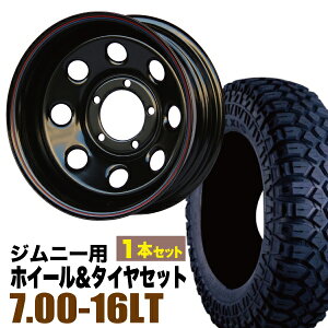 【1本組】ジムニー タイヤホイールセット JB64 JB74 JB23 JA11系 まつど家 鉄八(てっぱち) 16インチ×6.0J-40 ブラック×MAXXIS(マキシス) M8090 CREEPYCRAWLER(クリーピークローラー) 7.00-16LT【2本以上で送料無料】オリジン ORIGIN Labo