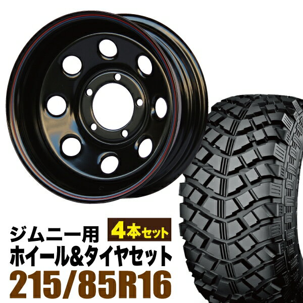 【4本セット】ジムニー タイヤホイールセット JB64 JB74 JB23 JA11系 まつど家 鉄八(てっぱち) 16インチ×6.0J-40 ブラック×YOKOHAMA GEOLANDAR M/T+ MT+(ヨコハマ ジオランダー エムティプラス)215/85R16 114/112L LT【送料無料】Roadster