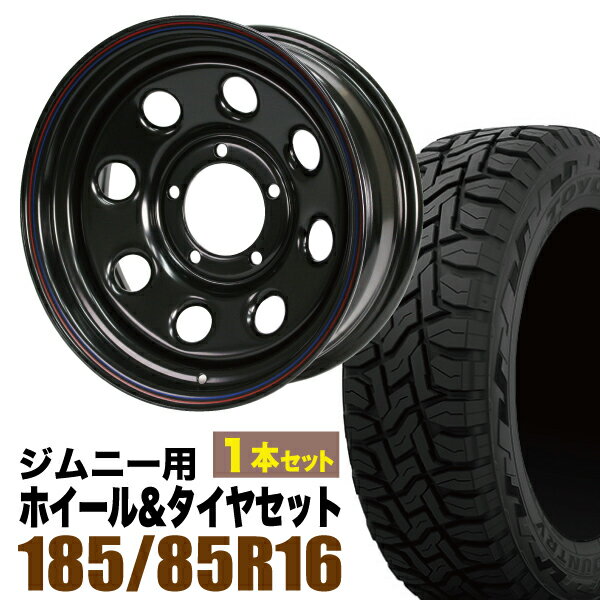 【1本組】ジムニー タイヤホイールセット JB64 JB74 JB23 JA11系 まつど家 鉄八(てっぱち) 16インチ×6.0J-20 ブラック×OPEN COUNTRY R/T RT(オープンカントリー アールティ)185/85R16 ホワイトレター【4本以上で送料無料】オリジン ORIGIN Labo