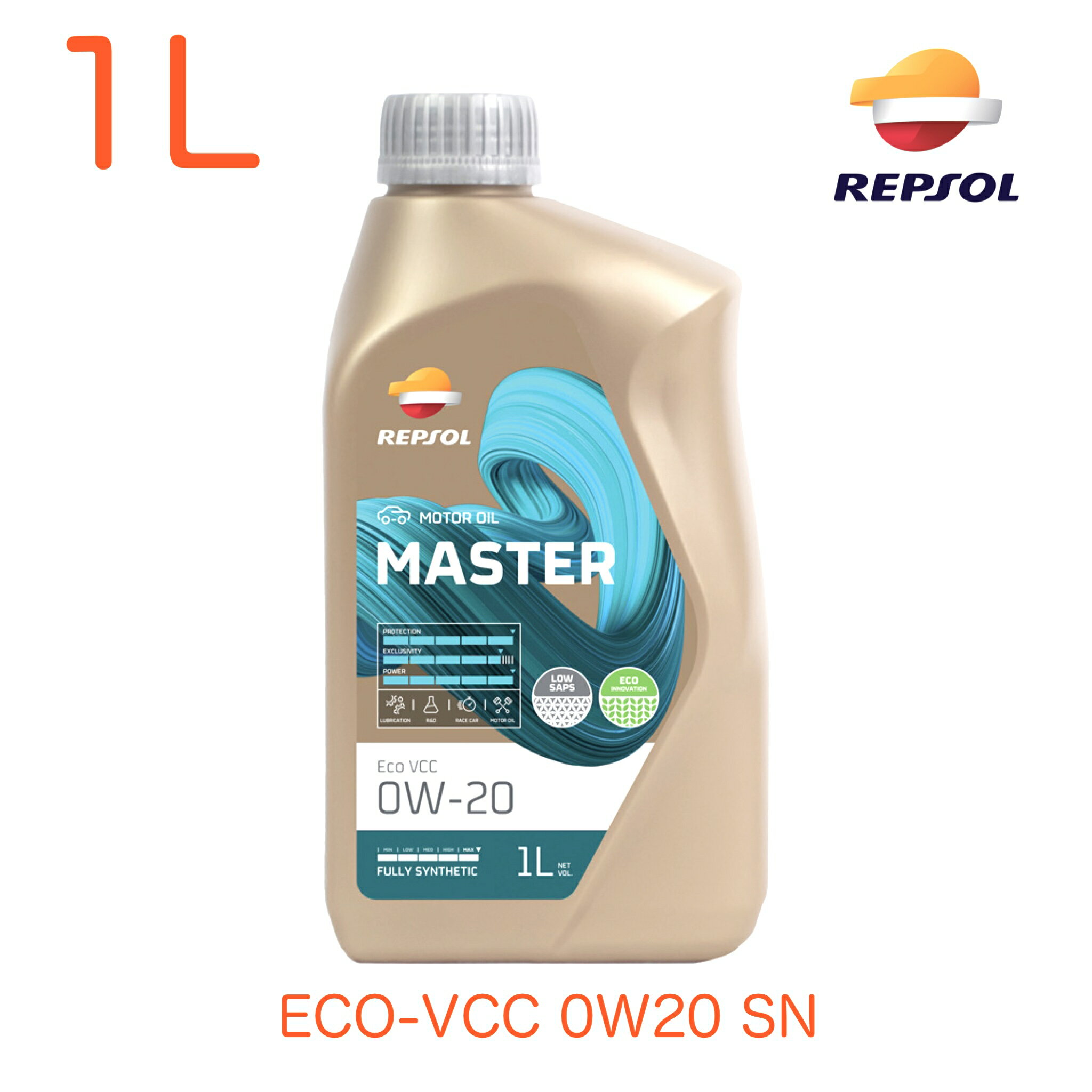 007406 REPSOL レプソル エンジンオイル ECO VCC 0W-20 0W20 SN 1L マスターレンジ 全合成油 API SN ACEA A1/B1 C5 VOLVO VCC RBS0-2AE