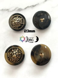 【2個入り】ライオンボタン　(1,2)　金属ボタン　23mm 裁縫　parts shop Lino ハンドメイド　ピアス　イヤリング ピアスパーツ　イヤリングパーツ　ハンドメイドアクセサリー